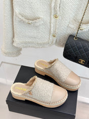 CC MULES 25SS 30 MM IN BEIGE LAMBSKIN MIX WOOL