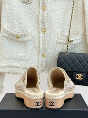 CC MULES 25SS 30 MM IN BEIGE LAMBSKIN MIX WOOL