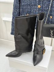 BALMAIN 25S ANTHEM BOOTS IN BLACK CALFSKIN