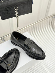 YSL 25S LOAFERS IN BLACK EMBOSSED LAMBSKIN