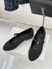 CELINE 26S MARY JANE SHOES IN BLACK FABRIC