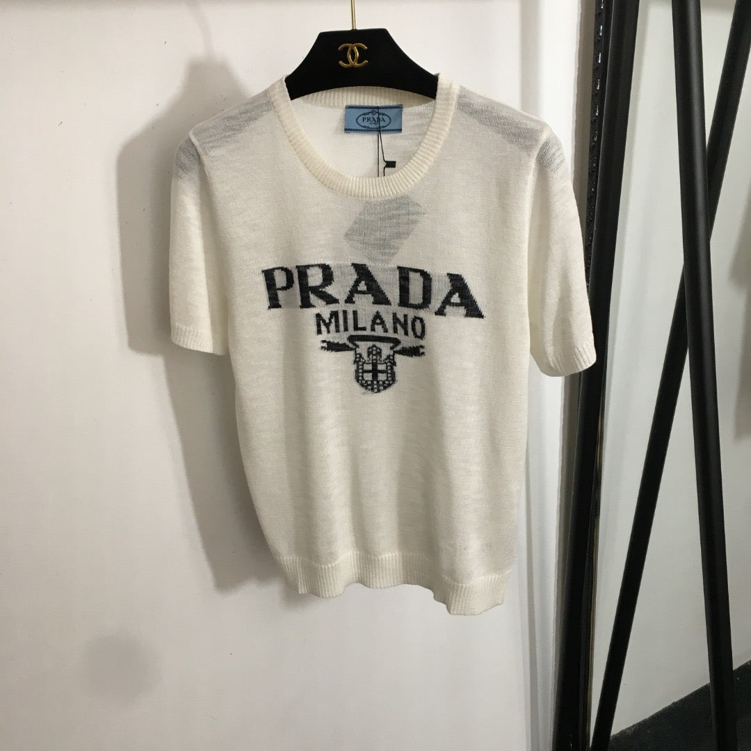 PRADA SHORT-SLEEVE KNIT TOP STYLE 178