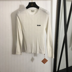 MIUMIU FITTED RIBBED KNIT TOP STYLE 285