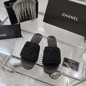 SLIPPERS BLACK SHEEPSKIN