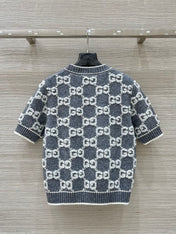 Gucci Knit Sweater Gray White Wool