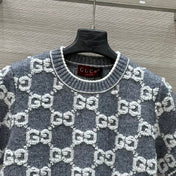 Gucci Knit Sweater Gray White Wool