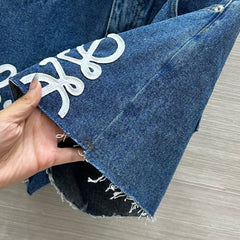 Loewe 25 Short Blue Denim Cotton