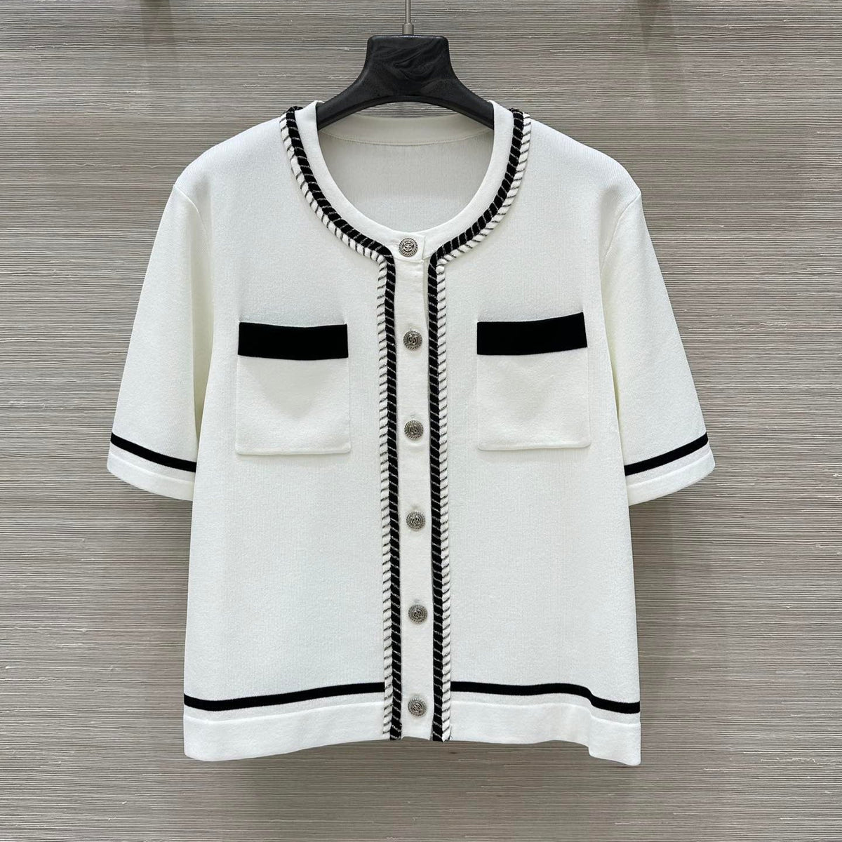 CC Short sleeve cardigan White