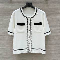 CC Short sleeve cardigan White