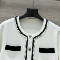 CC Short sleeve cardigan White