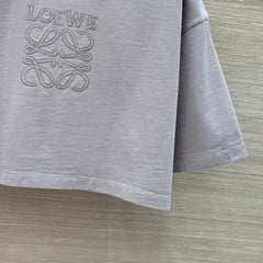 Loewe 25 Cropped Anagram T-Shirt Light Grey Cotton