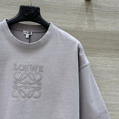Loewe 25 Cropped Anagram T-Shirt Light Grey Cotton
