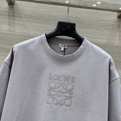 Loewe 25 Cropped Anagram T-Shirt Light Grey Cotton