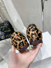 CHLOÉ 26S MARY JANE FLATS IN LEOPARD PRINT PONY HAIR