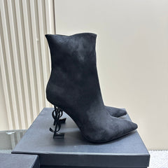 SL OPYUM HEELED BOOT BLACK SUEDE