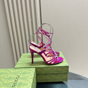 GG CRYSTAL HORSEBIT SANDAL METALLIC PURPLE LAMBSKIN