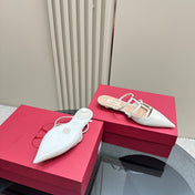 ROCKSTUD WISPY WHITE CALFSKIN MULE 20MM