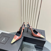 SL JEANNE SLINGBACK PUMPS BRICK CALFSKIN