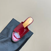 HIGH MULE 95 MM IN WINE RED CALFSKIN