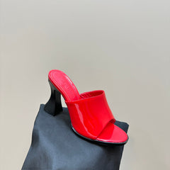 HIGH MULE 95 MM IN CHERRY RED CALFSKIN