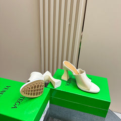 HIGH MULE 95 MM IN WHITE CALFSKIN