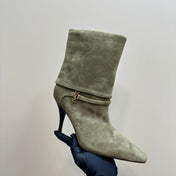 NIKI BOOTIES IN BASIL GREEN SUEDE