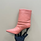 NIKI BOOTIES IN CORAL SHEEPSKIN