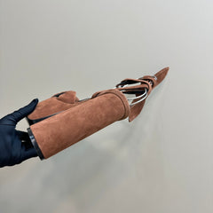 BIANCA PLATFORM SANDALS IN SIENNA BROWN SUEDE