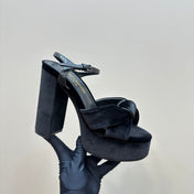 BIANCA PLATFORM SANDALS IN BLACK VELVET