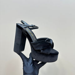 BIANCA PLATFORM SANDALS IN BLACK VELVET