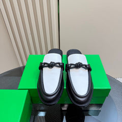 ASTAIRE MULE IN WHITE MIX BLACK CALFSKIN