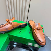 ASTAIRE MULE IN CINNAMON BROWN CALFSKIN