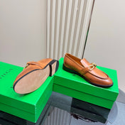 ASTAIRE LOAFER IN CINNAMON BROWN CALFSKIN WITH GOLD HARDWARE