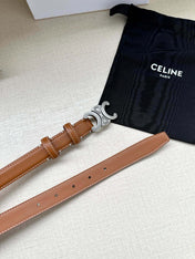 CELINE 25S BELT TRIOMPHE TAURILLON 25MM IN CARAMEL CALFSKIN 557499
