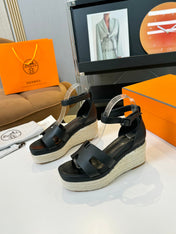 Elda espadrille 80 Black Calfskin