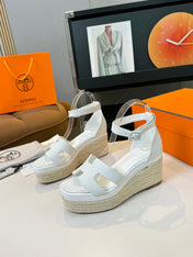 Elda espadrille 80 White Calfskin