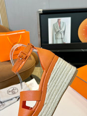 Elda espadrille 80 Orange Epsom Calfskin