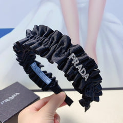 HAIRBAND IN BLACK WRINKLED FABRIC 166995