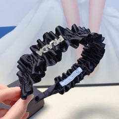 HAIRBAND IN BLACK WRINKLED FABRIC 166995