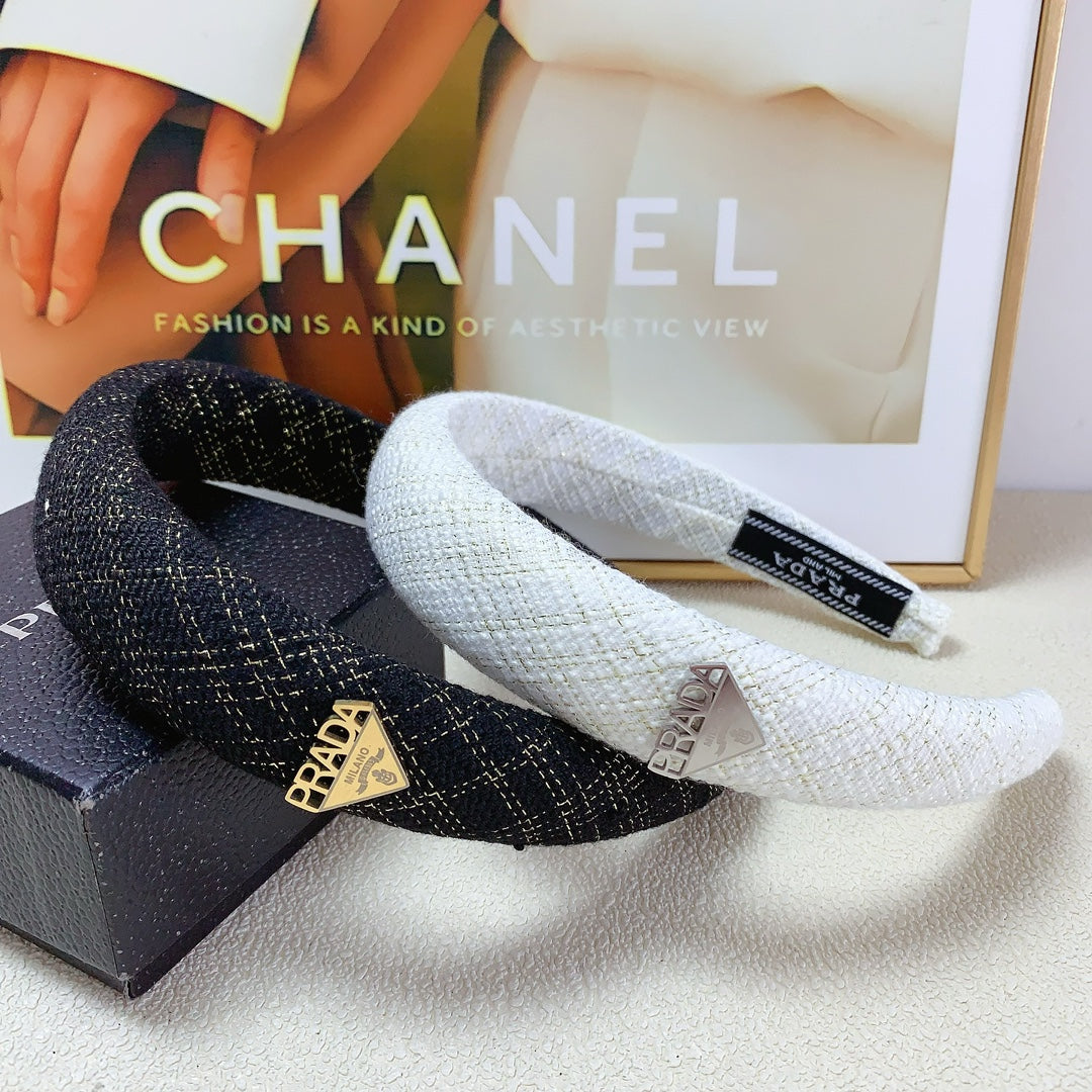 THICK HEADBAND IN WHITE TWEED 174106