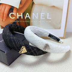 THICK HEADBAND IN BLACK TWEED 174106