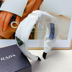 HEADBAND IN WHITE WRINKLED FABRIC 258838