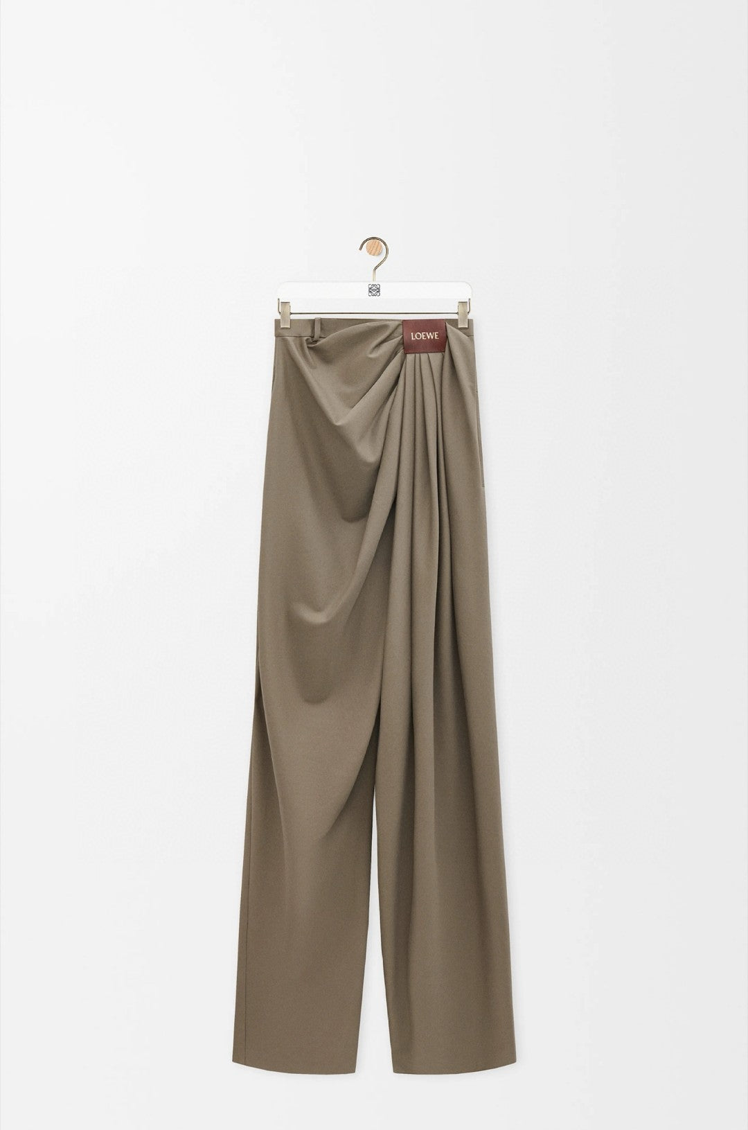 LOEWE BROWN GATHERED-WAIST PANTS