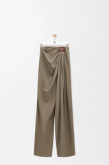 LOEWE BROWN GATHERED-WAIST PANTS