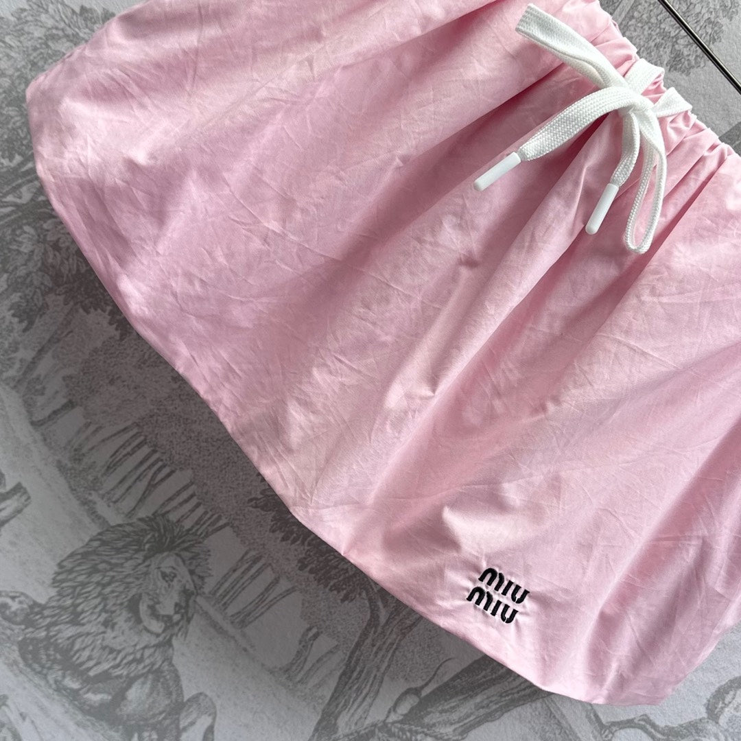 MIUMIU PLEATED DRAWSTRING MINI SKIRT 267800