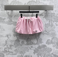 MIUMIU PLEATED DRAWSTRING MINI SKIRT 267800