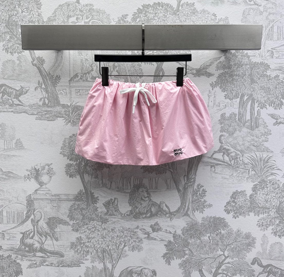 MIUMIU PLEATED DRAWSTRING MINI SKIRT 267800