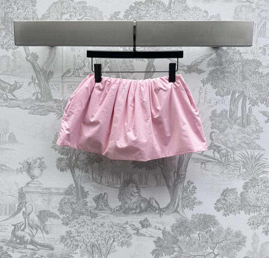 MIUMIU PLEATED DRAWSTRING MINI SKIRT 267800