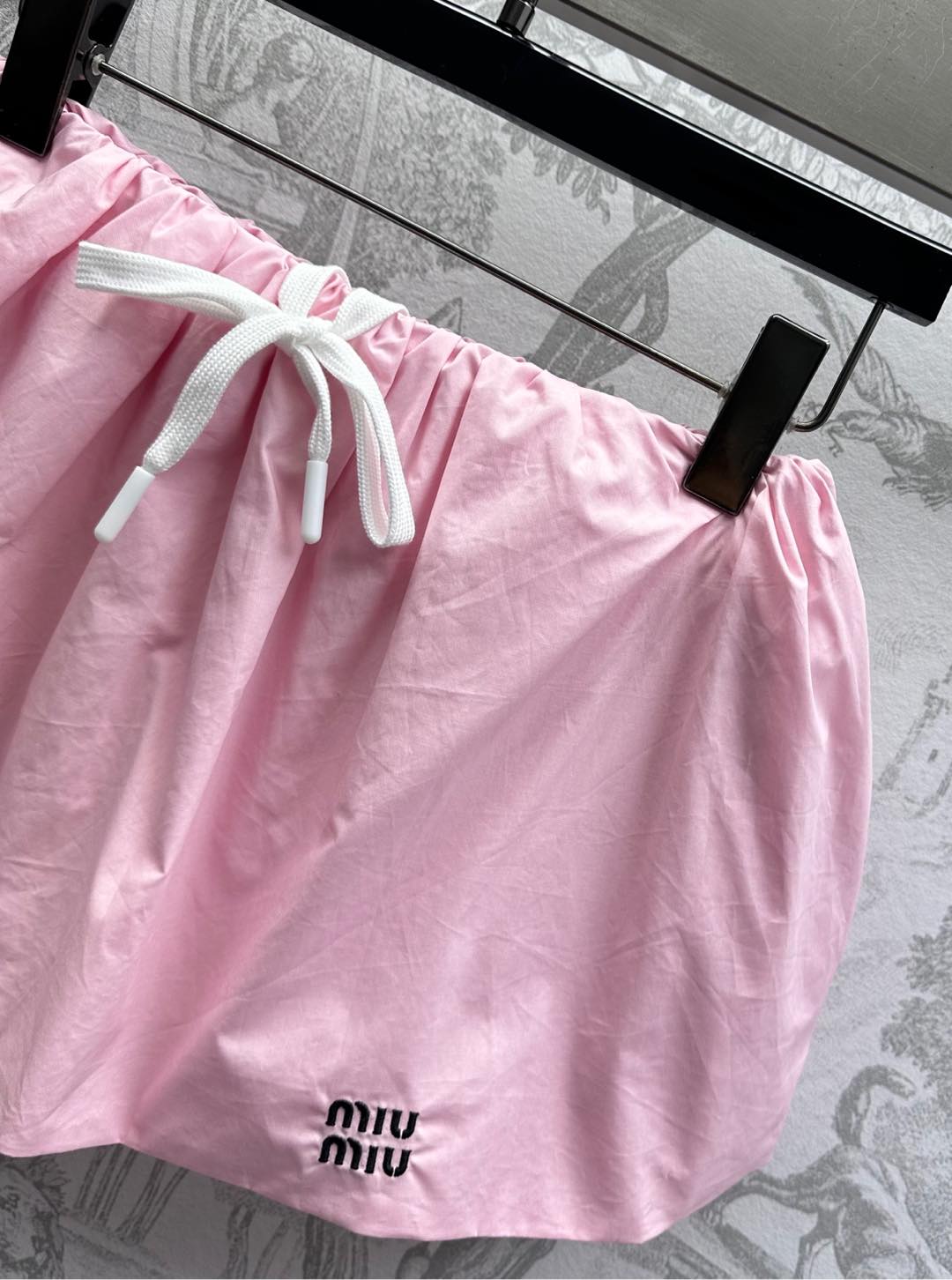 MIUMIU PLEATED DRAWSTRING MINI SKIRT 267800