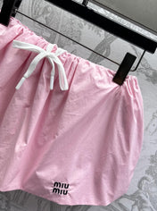 MIUMIU PLEATED DRAWSTRING MINI SKIRT 267800